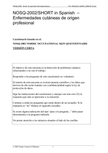 NOSQ-2002/SHORT in Spanish – Enfermedades cutáneas de