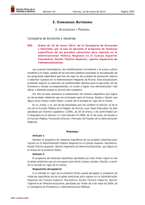 Orden de 15 de enero 2014, de la Consejería de Economía y