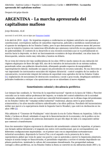 ARGENTINA - La marcha apresurada del capitalismo