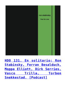 HDO 131. En solitario: Ron Stabinsky, Ferran Besalduch
