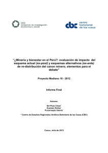 “¿Minería y bienestar en el Perú?: evaluación de impacto del