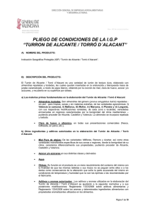 PLIEGO DE CONDICIONES DE LA I.G.P “TURRON DE ALICANTE