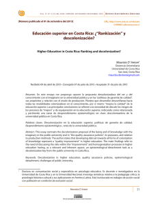 Educación superior en Costa Rica: ¿“Rankización” y