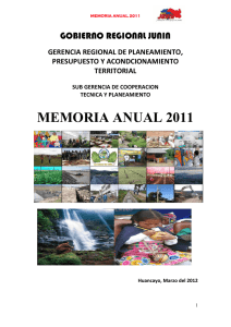 memoria anual 2011 - Gobierno Regional de Junín