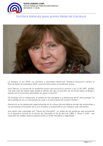 Escritora bielorusa gana premio Nobel de Literatura