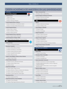 OFERTA ACADÉMICA DE MAESTRÍAS EN LAS UNIVERSIDADES