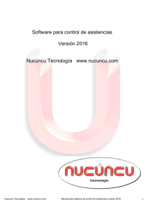 Software para control de asistencias Versión 2016 Nucúncu