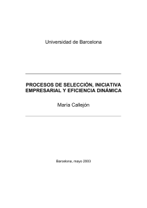 Universidad de Barcelona PROCESOS DE SELECCIÓN
