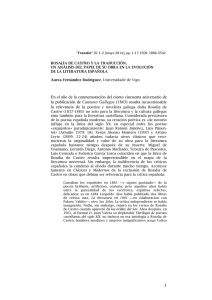 (UVigo): Rosalía de Castro y la traducción. Un análisis del papel de su