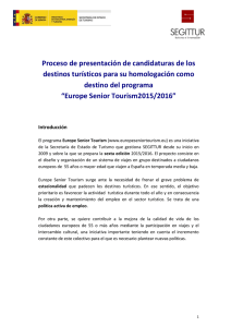 Proceso de homologación de destinos 2015-2016