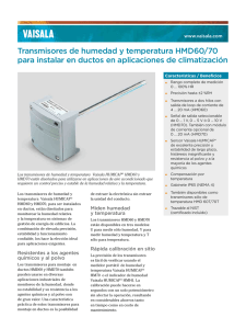 Transmisores de humedad y temperatura HMD60/70 para