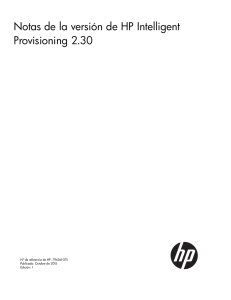 Notas de la versión de HP Intelligent Provisioning 2.30