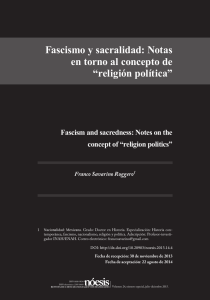 Fascismo y sacralidad: Notas en torno al concepto de “religión