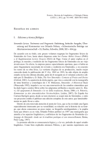 I. Ediciones y técnica filológica. II. Lingüistica. III. Literatura y filosofía