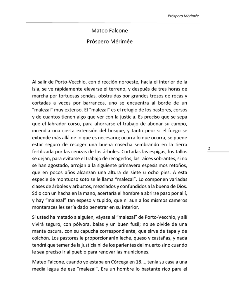 Mateo Falcone Questionnaire De Lecture Corrigé