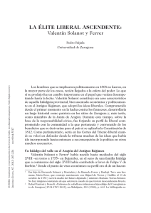 La élite liberal ascendente: Valentín Solanot y Ferrer