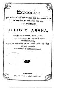 Exposición que hace a los electores del Departamento de Loreto 1923