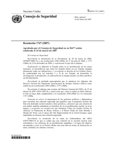 UN Security Council Resolution 1747 (2007)
