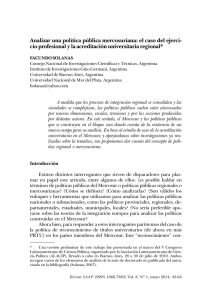 Analizar una política pública mercosuriana: el caso del ejerci