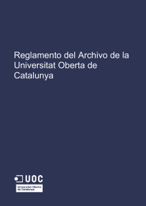 Reglamento del Archivo de la Universitat Oberta de Catalunya
