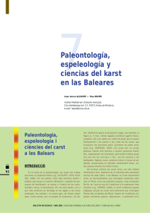 7Paleontología, espeleología y ciencias del karst en las