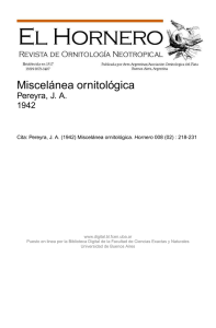 Miscelánea ornitológica - Biblioteca Digital de la Facultad de