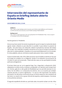 Intervención del representante de España en briefing debate abierto
