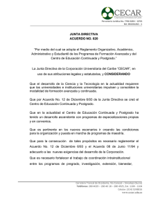 Modificacion Acuerdo J.D. N° 20 de 1999