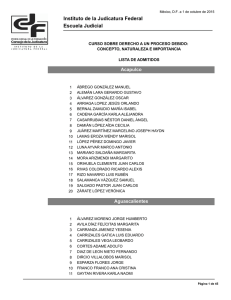 Lista de admitidos - Instituto de la Judicatura Federal