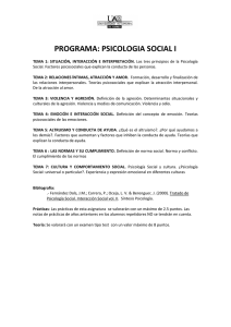 PROGRAMA DE PSICOLOGIA SOCIAL I