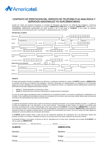 contrato de prestacion del servicio de telefonía fija