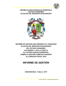 informe de gestión - Alcaldia Naguanagua