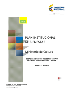 Plan bienestar 2016 - Ministerio de Cultura