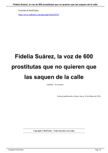 Fidelia Suárez, la voz de 600 prostitutas que no quieren que las
