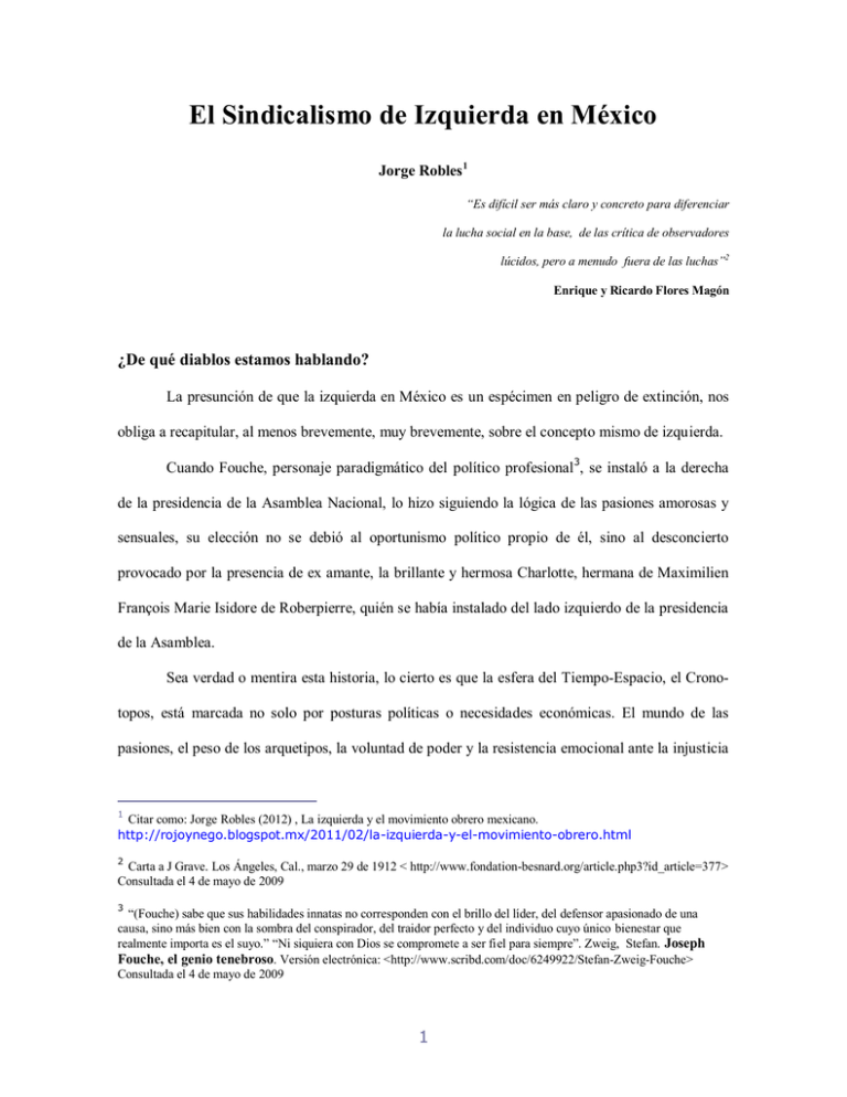 El Sindicalismo Y La Izquierda En México