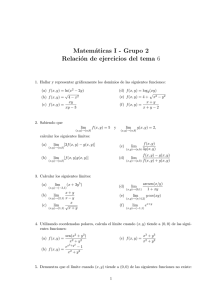 Matemáticas I - Grupo 2 Relación de ejercicios del tema 6