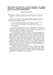 Real Decreto-ley 20/2.011, de 30 de diciembre, de