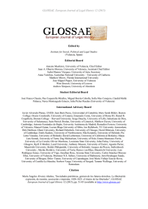 GLOSSAE. European Journal of Legal History 12 (2015) Edited by