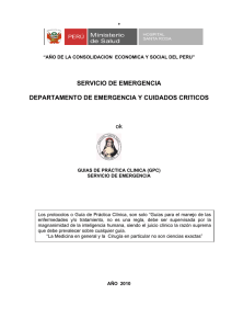 SERVICIO DE EMERGENCIA DEPARTAMENTO DE EMERGENCIA