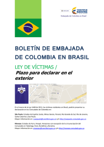 Boletín de la Embajada de Colombia en Brasil sobre la Ley de