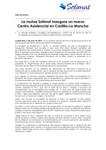 La mutua Solimat inaugura un nuevo Centro Asistencial en Castilla