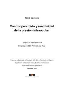 Control percibido y reactividad de la presión intraocular