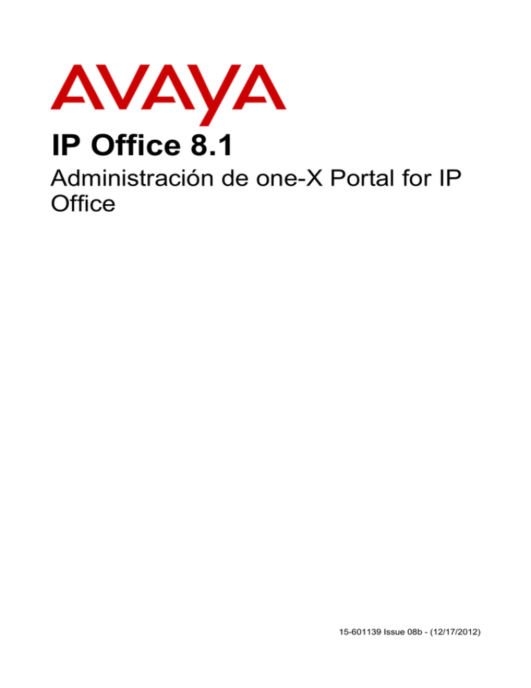 Administración oneX Portal for IP Office