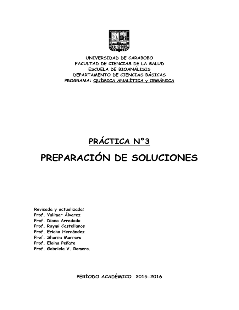 PREPARACIÓN DE SOLUCIONES