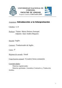 Córdoba, 22 de abril de 1999 - Facultad de Lenguas