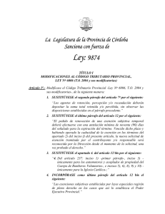 Ley:9874 - Gobierno de la Provincia de Córdoba