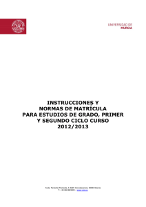 Normas de Matrícula - Universidad de Murcia