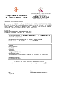 solicitud visado cfo - Colegio Oficial de Aparejadores y Arquitectos