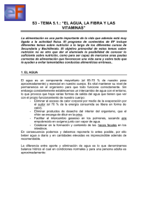 S3 - TEMA 5.1.: “EL AGUA, LA FIBRA Y LAS VITAMINAS”