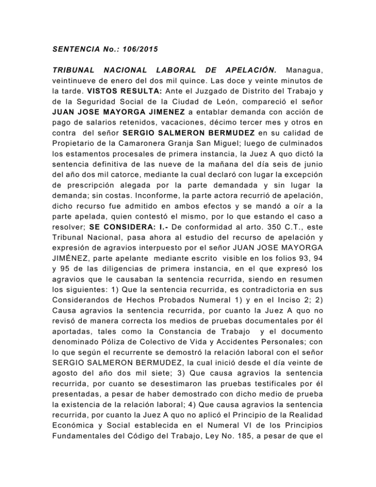 Sentencia 106 2015